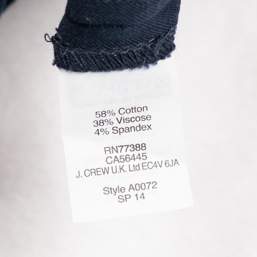 J CREW Campbell Cotton Blend Straight Leg Dress Pants Navy Blue Sz 6 - Picture 9 of 9